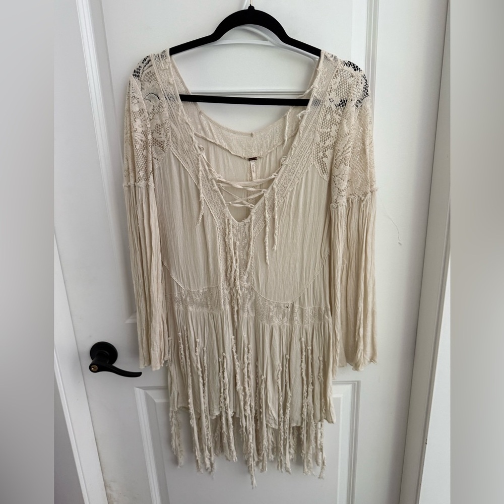 FREE PEOPLE Bohemian Cream Lace Dress